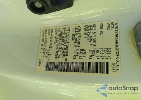 2017 Nissan Titan Pro-4X из США, поврежденный, VIN 1N6AA1C54HN571114